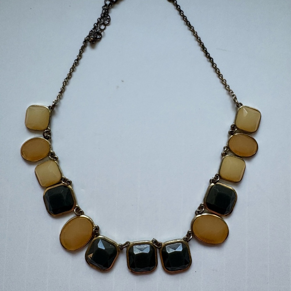 LOFT Gold and Black Stone Necklace